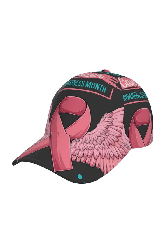 Unisex Ribbon With Angel Wings Pattern Baseball Cap Unisex Washed Classic Adjustable Hat