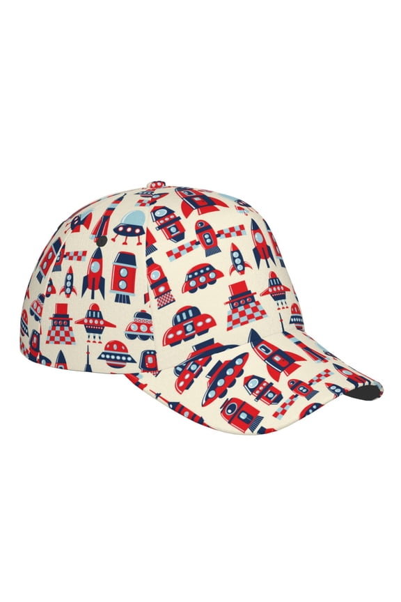 Unisex Rocket Pattern Pattern Baseball Cap Unisex Washed Classic Adjustable Hat
