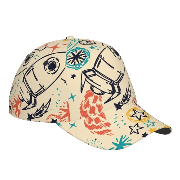 Kdxio Unisex Rockets Pattern Baseball Cap Unisex Washed Classic Adjustable Hat