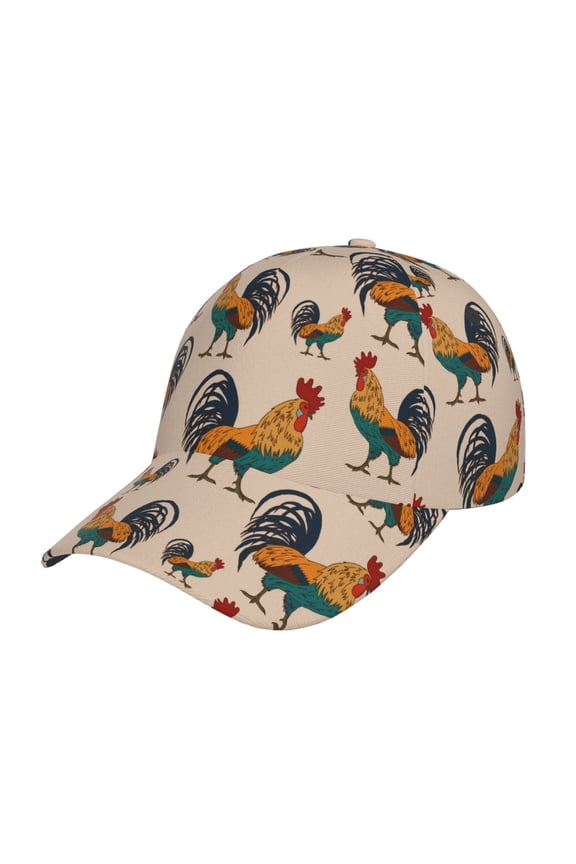 Unisex Rooster Pattern Baseball Cap Unisex Washed Classic Adjustable Hat