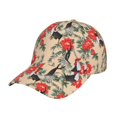 thumbnail image 1 of Kdxio Unisex Roosters And Peonies Flowers Pattern Baseball Cap Unisex Washed Classic Adjustable Hat, 1 of 5