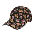 thumbnail image 1 of Kdxio Unisex Rose Flower Bear Pattern Baseball Cap Unisex Washed Classic Adjustable Hat, 1 of 8