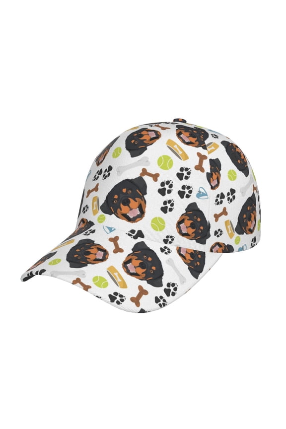 Unisex Rottweiler Pattern Baseball Cap Unisex Washed Classic Adjustable Hat