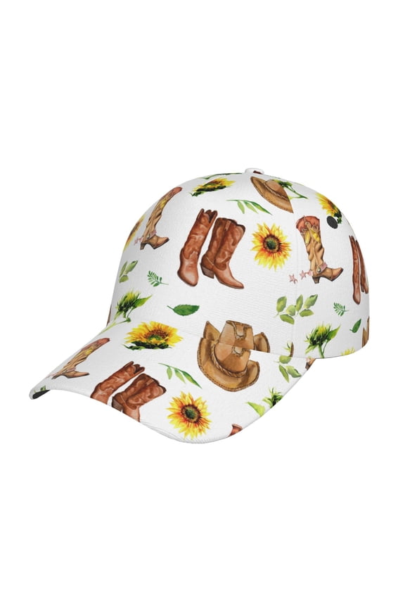 Unisex Rustic Western Charm Pattern Baseball Cap Unisex Washed Classic Adjustable Hat