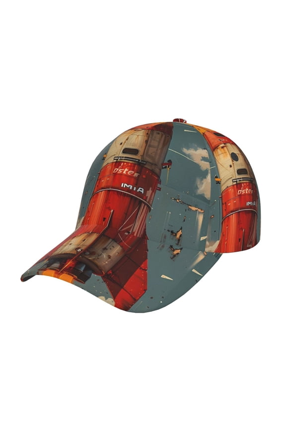 Unisex Rusty Rocket Launch Pattern Baseball Cap Unisex Washed Classic Adjustable Hat