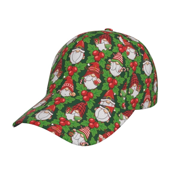Kdxio Unisex Santa Claus And Gnomes Pattern Baseball Cap Unisex Washed Classic Adjustable Hat