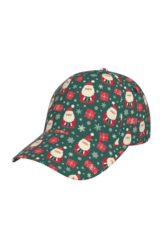Unisex Santa Claus Pattern Baseball Cap Unisex Washed Classic Adjustable Hat