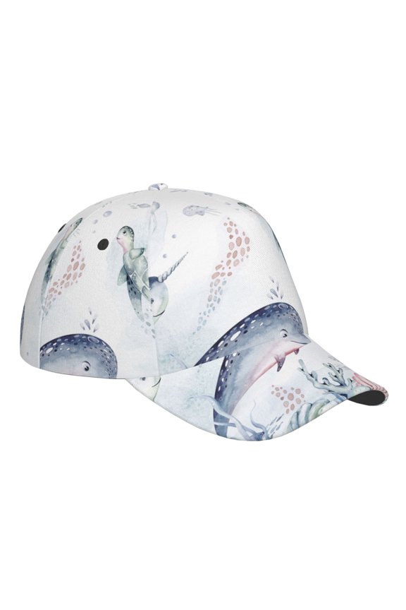 Unisex Sea Animals Pattern Baseball Cap Unisex Washed Classic Adjustable Hat