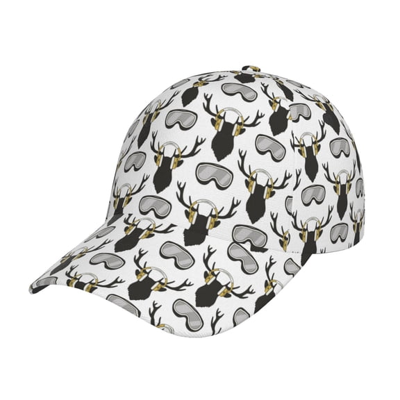 Kdxio Unisex Ski Goggles Moose Music Picture Pattern Baseball Cap Unisex Washed Classic Adjustable Hat