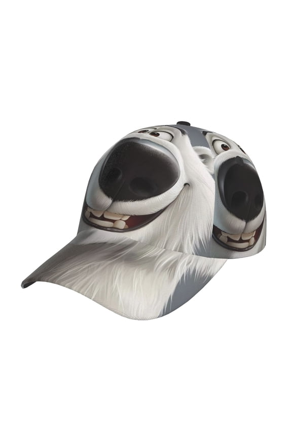 Unisex Smiling Polar Bear Pattern Baseball Cap Unisex Washed Classic Adjustable Hat