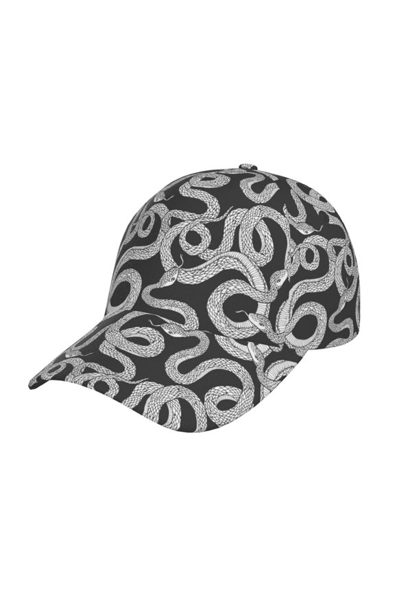 Unisex Snake Pattern Baseball Cap Unisex Washed Classic Adjustable Hat