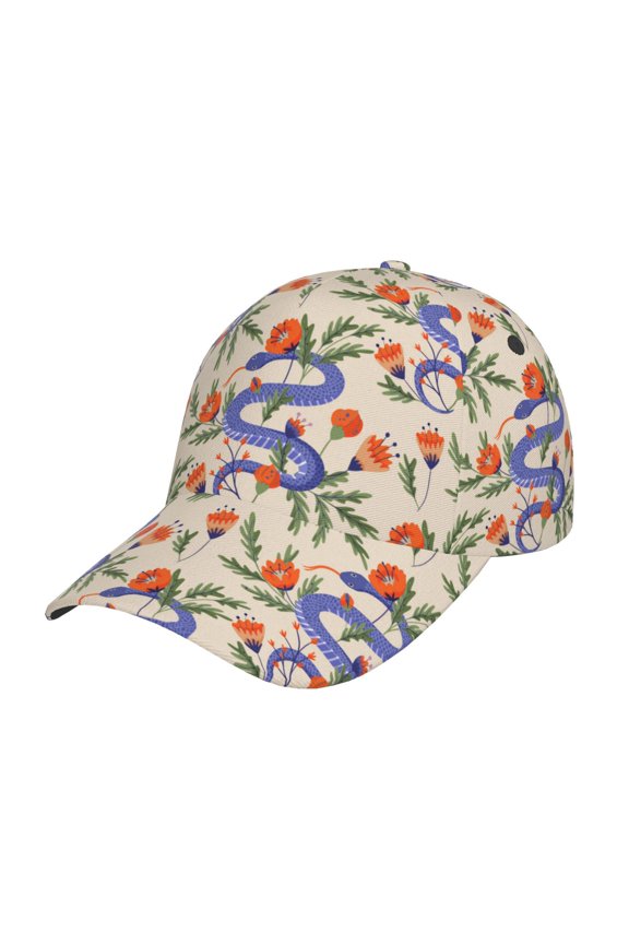 Unisex Snake Pattern Baseball Cap Unisex Washed Classic Adjustable Hat