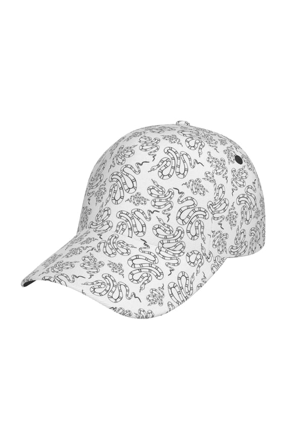 Unisex Snake Pattern Baseball Cap Unisex Washed Classic Adjustable Hat
