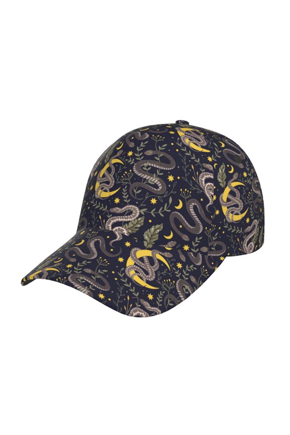 Unisex Snake Sleep Pattern Baseball Cap Unisex Washed Classic Adjustable Hat