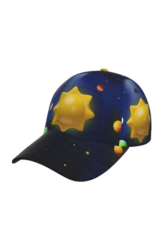 Unisex Solar System Pattern Baseball Cap Unisex Washed Classic Adjustable Hat