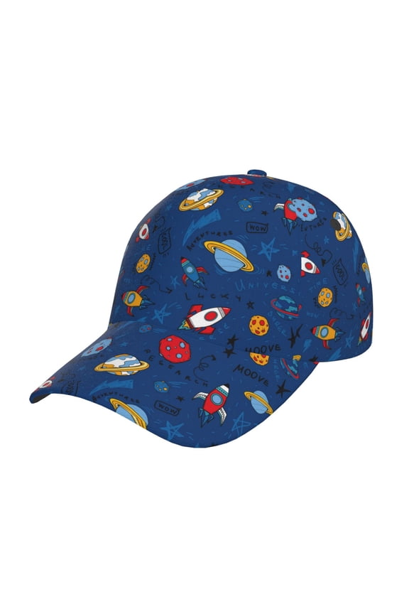 Unisex Space Pattern Baseball Cap Unisex Washed Classic Adjustable Hat
