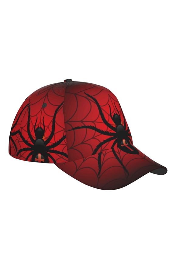 Unisex Spider on the Web Pattern Baseball Cap Unisex Washed Classic Adjustable Hat