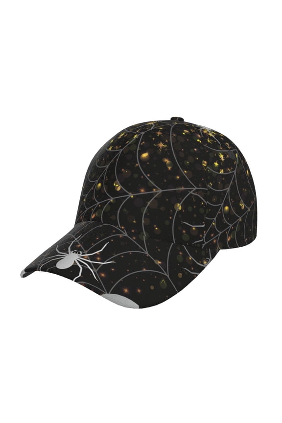 Unisex Spiderweb Bats And A Spider Pattern Baseball Cap Unisex Washed Classic Adjustable Hat