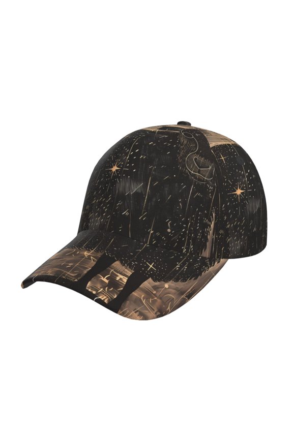 Unisex Starry Night Black Sheep Pattern Baseball Cap Unisex Washed Classic Adjustable Hat