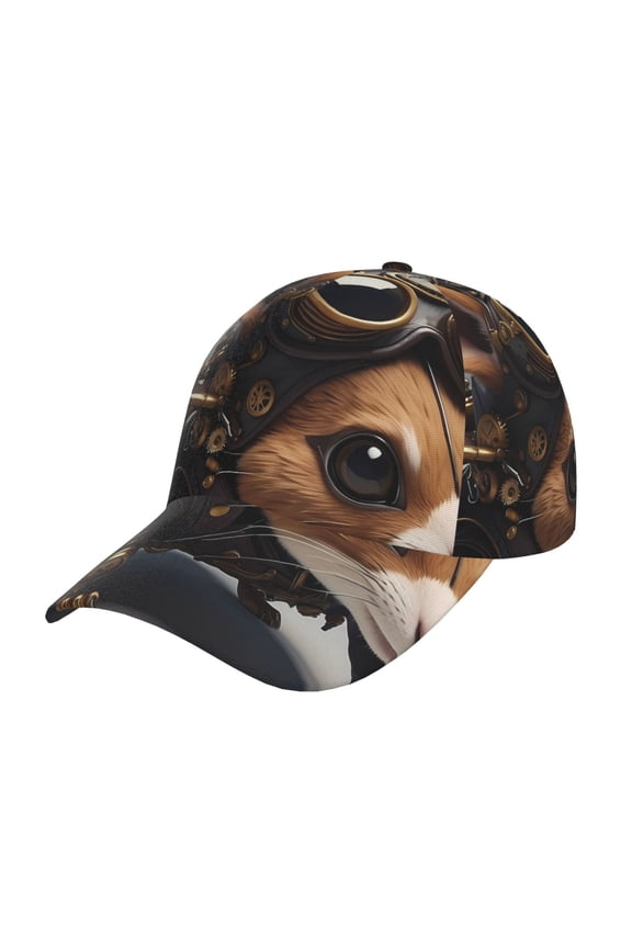 Unisex Steampunk Squirrel Pilot Pattern Baseball Cap Unisex Washed Classic Adjustable Hat