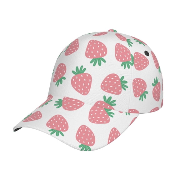 Kdxio Unisex Strawberry Pattern Baseball Cap Unisex Washed Classic Adjustable Hat