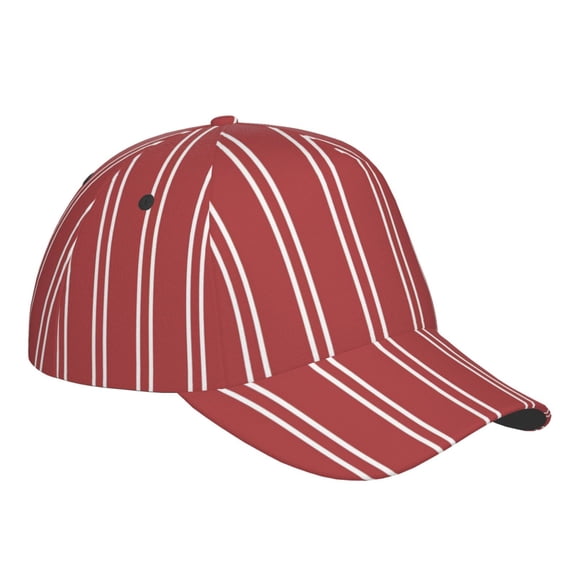Kdxio Unisex Stripes Red White Pattern Baseball Cap Unisex Washed Classic Adjustable Hat