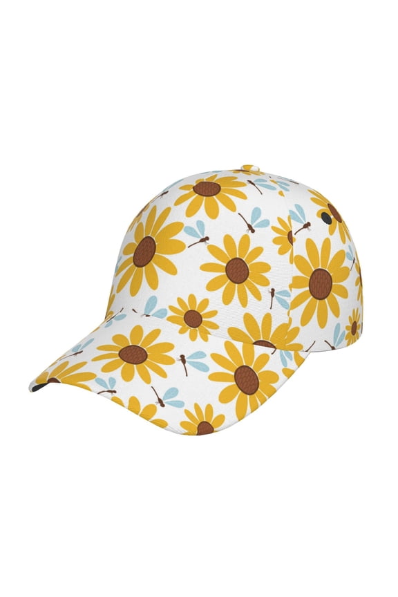 Unisex Sunflowers Pattern Baseball Cap Unisex Washed Classic Adjustable Hat