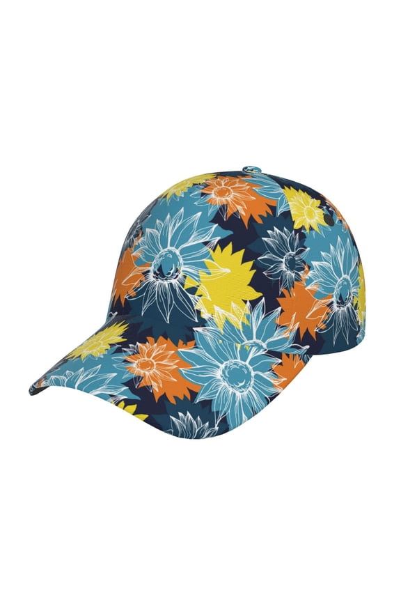 Unisex Sunflowers Pattern Baseball Cap Unisex Washed Classic Adjustable Hat