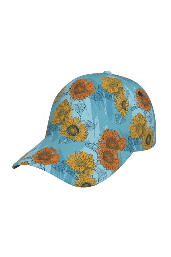 Unisex Sunflowers Pattern Baseball Cap Unisex Washed Classic Adjustable Hat