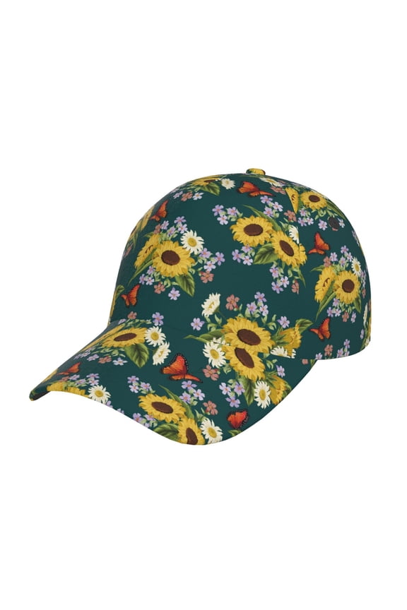 Unisex Sunflowers Pattern Baseball Cap Unisex Washed Classic Adjustable Hat