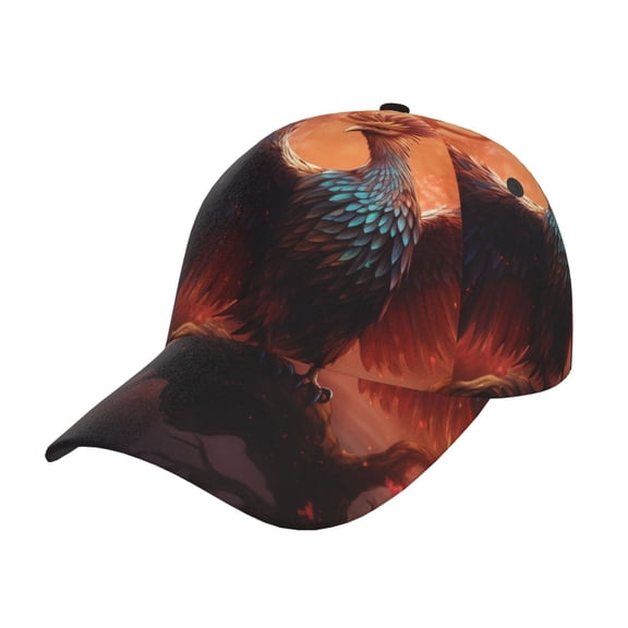 Kdxio Unisex Sunset Blossoms Phoenix Perch Pattern Baseball Cap Unisex Washed Classic Adjustable Hat