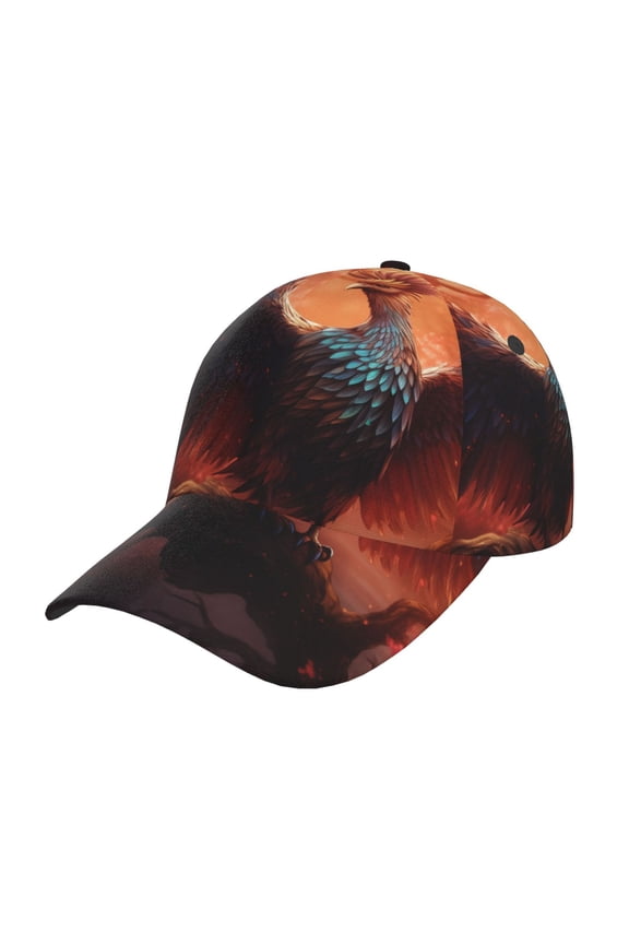Unisex Sunset Blossoms Phoenix Perch Pattern Baseball Cap Unisex Washed Classic Adjustable Hat
