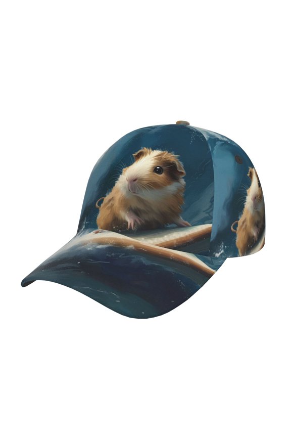 Unisex Surfing Guinea Pig Pattern Baseball Cap Unisex Washed Classic Adjustable Hat