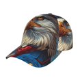 thumbnail image 1 of Kdxio Unisex Surreal Bald Eagle Gentleman Pattern Baseball Cap Unisex Washed Classic Adjustable Hat, 1 of 5