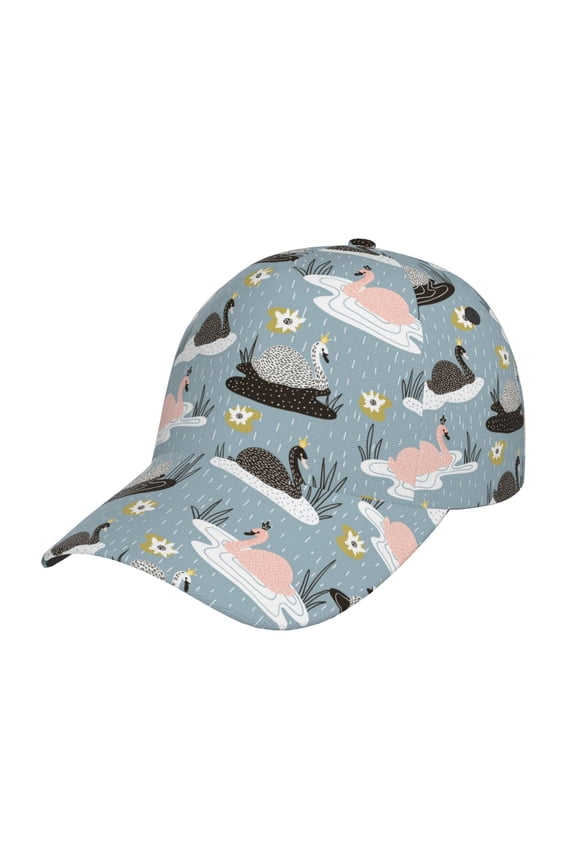 Unisex Swan Princess On Lake Pattern Baseball Cap Unisex Washed Classic Adjustable Hat