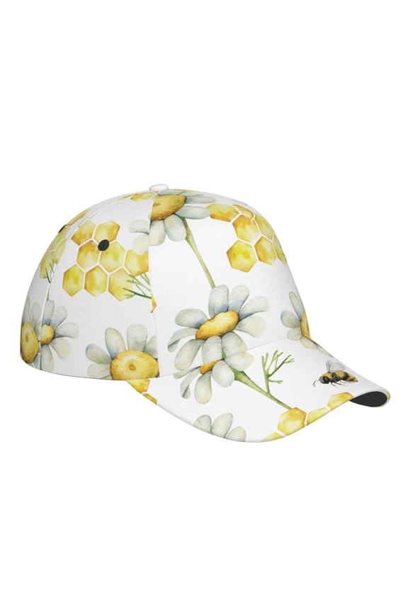 Unisex Sweet Honey Pattern Baseball Cap Unisex Washed Classic Adjustable Hat