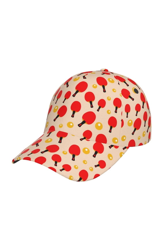 Unisex Table Tennis Rackets 1 Pattern Baseball Cap Unisex Washed Classic Adjustable Hat