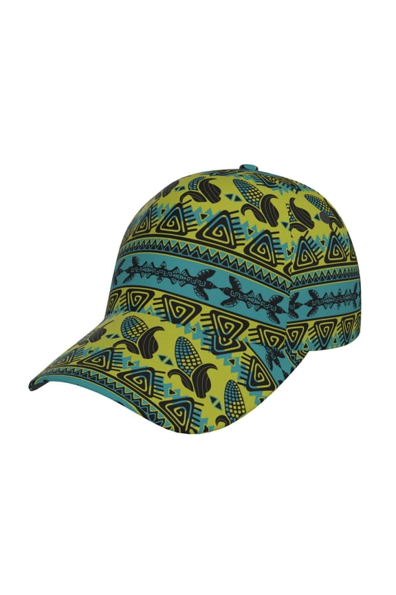 Unisex Teal Vintage Corn Pattern Pattern Baseball Cap Unisex Washed Classic Adjustable Hat