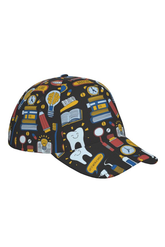 Unisex Teeth Pattern Baseball Cap Unisex Washed Classic Adjustable Hat