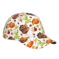thumbnail image 1 of Kdxio Unisex Thanksgiving Turkey Pattern Baseball Cap Unisex Washed Classic Adjustable Hat, 1 of 7