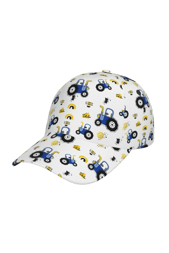 Unisex Tractor And Vehicle Pattern Baseball Cap Unisex Washed Classic Adjustable Hat