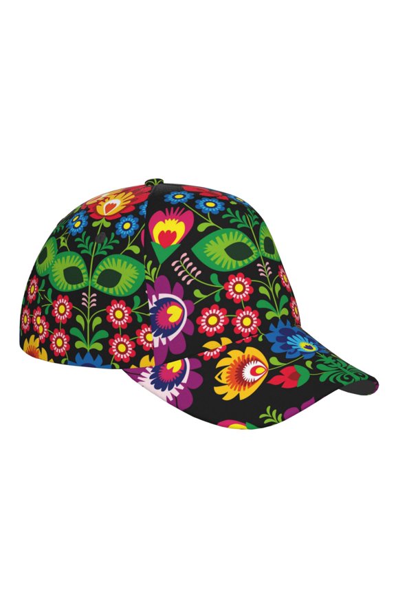 Unisex Traditional Floral Polish Pattern Baseball Cap Unisex Washed Classic Adjustable Hat