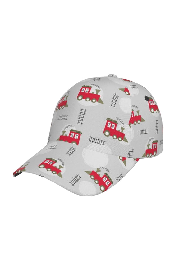 Unisex Trains Pattern Baseball Cap Unisex Washed Classic Adjustable Hat