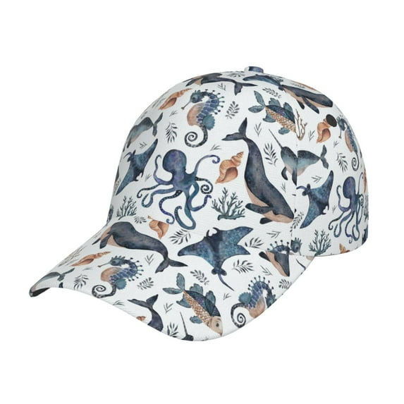 Kdxio Unisex Underwater Animals 1 Pattern Baseball Cap Unisex Washed Classic Adjustable Hat