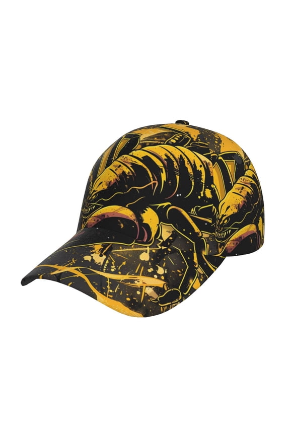 Unisex Urban Graffiti Scorpion Illustration Pattern Baseball Cap Unisex Washed Classic Adjustable Hat