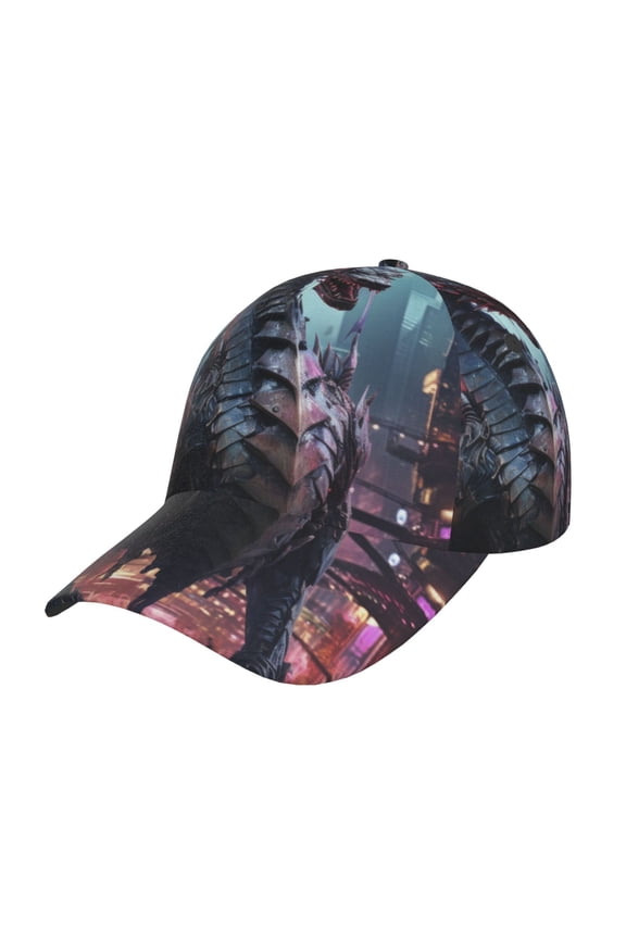 Unisex Urban Mechanical Dragon Pattern Baseball Cap Unisex Washed Classic Adjustable Hat