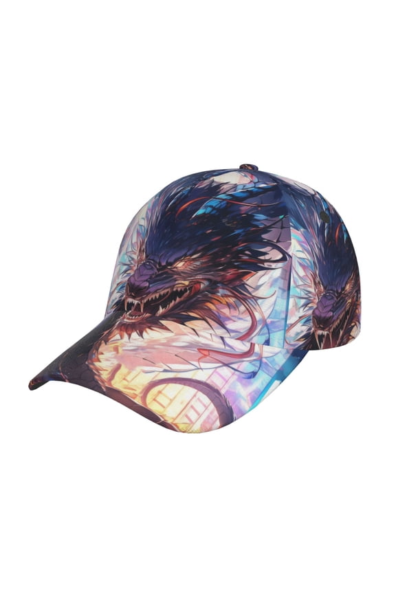 Unisex Urban Style Colorful Dragon Pattern Baseball Cap Unisex Washed Classic Adjustable Hat