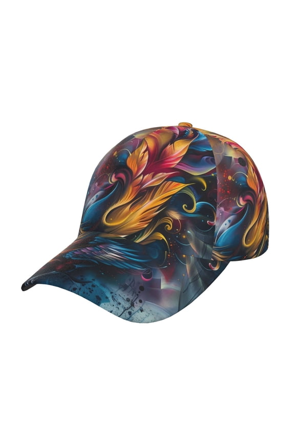 Unisex Vibrant Rooster Painting Pattern Baseball Cap Unisex Washed Classic Adjustable Hat