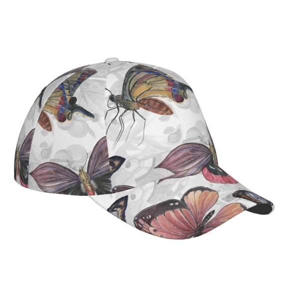 Kdxio Unisex Vintage Butterflies Pattern Baseball Cap Unisex Washed Classic Adjustable Hat
