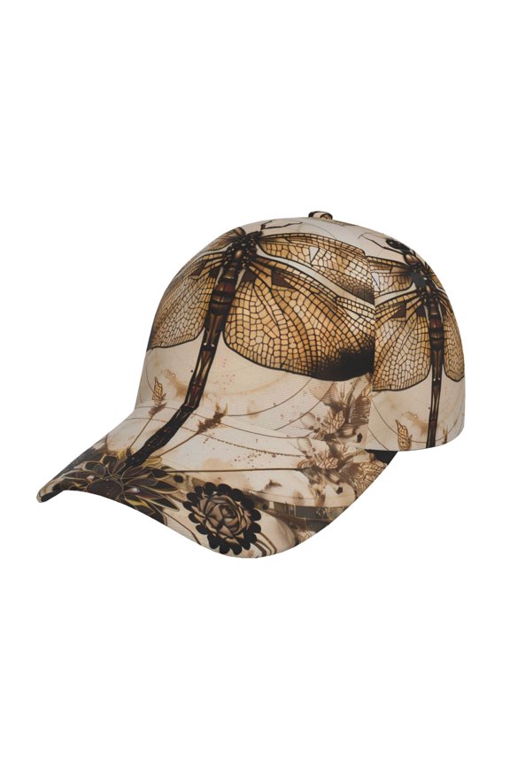 Unisex Vintage Dragonfly Artwork Pattern Baseball Cap Unisex Washed Classic Adjustable Hat
